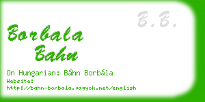 borbala bahn business card