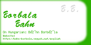 borbala bahn business card